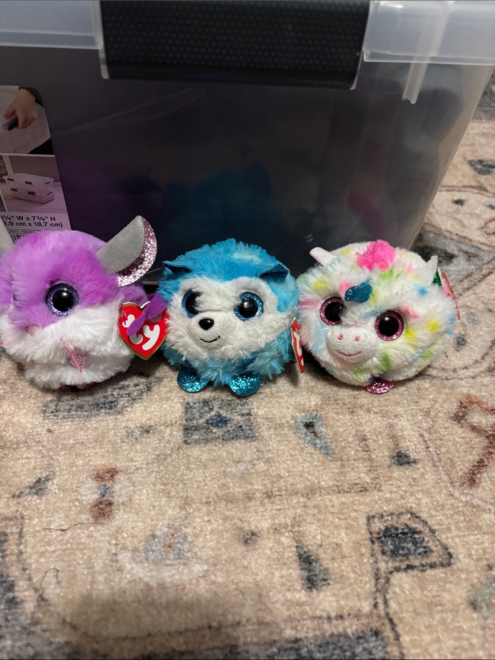 Ty Beanie Boos Trio Plush Set - Purple, Blue, Multicolor